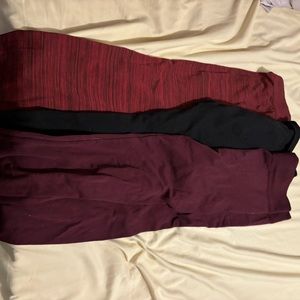 Three pairs fleece lined leggings 2X/3X